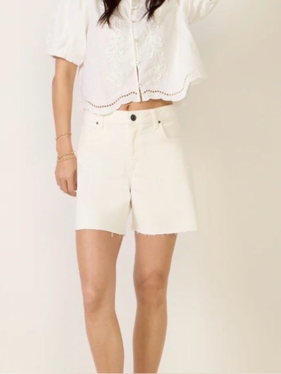 Kut from the Kloth Pants - Hailey 6 Short - ivory denim